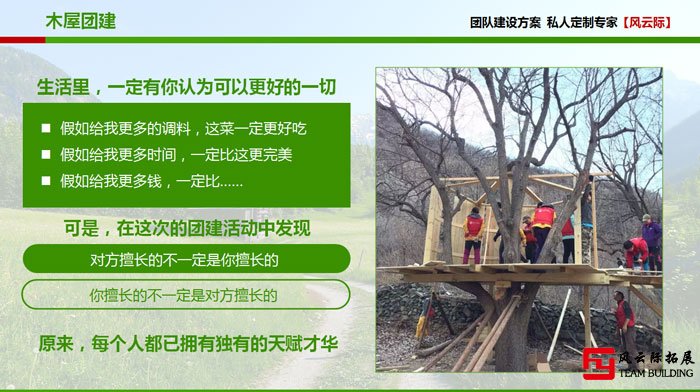 主题拓展训练项目搭建木屋 